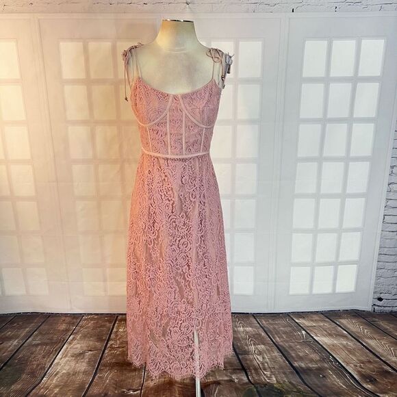 Keepsake the label nwt sense corset detail lace midi dress size 6 - Picture 4 of 14